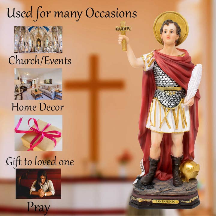mrcjsales - Wholesale Sculpture - MrcjSales - Saint Expeditus Statue | San Expedito | Multiple Sizes | Realistic Resin Craft | Ideal for Church, Home, Gifts4