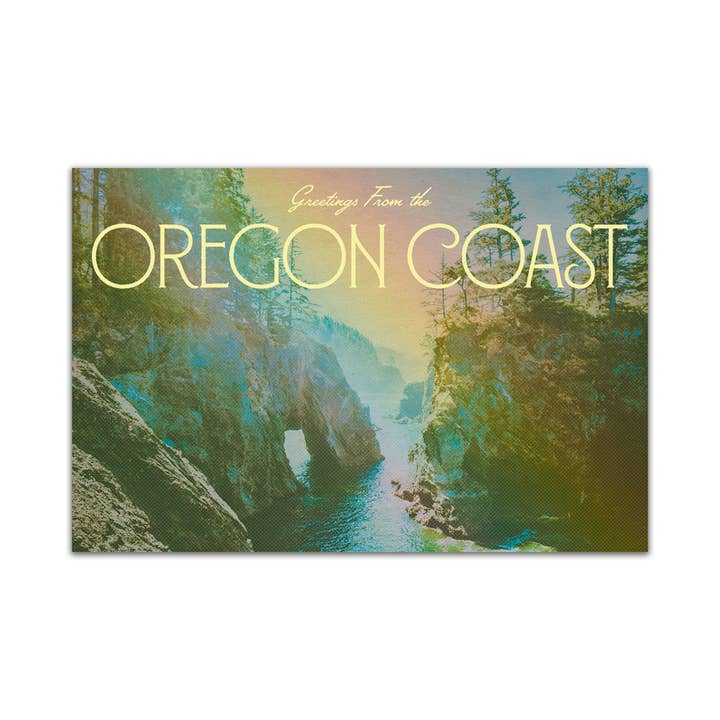 Oregon Coast Greetings Postcard for wholesale by Tender Loving Empire