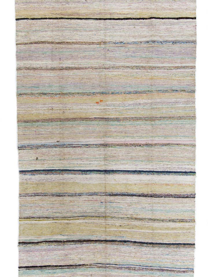 6.4x12.7 Ft Vintage Cotton Turkish Kilim in Pastel Colors for wholesale by Rug Specialist LLC.
