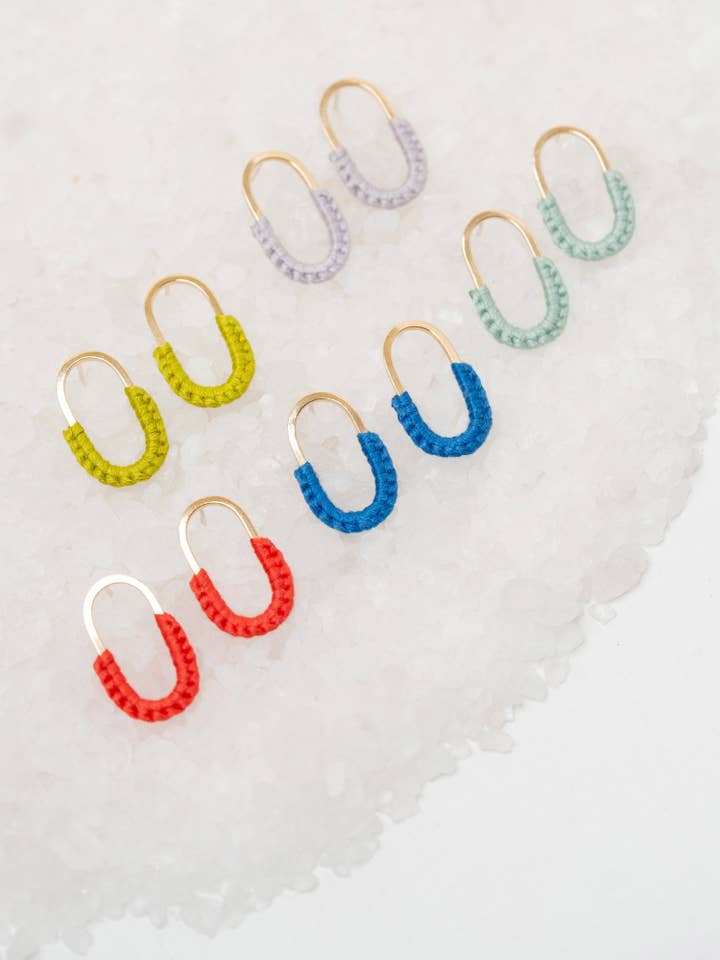 Mini Macramé Link Earrings for wholesale by Twenty Two West