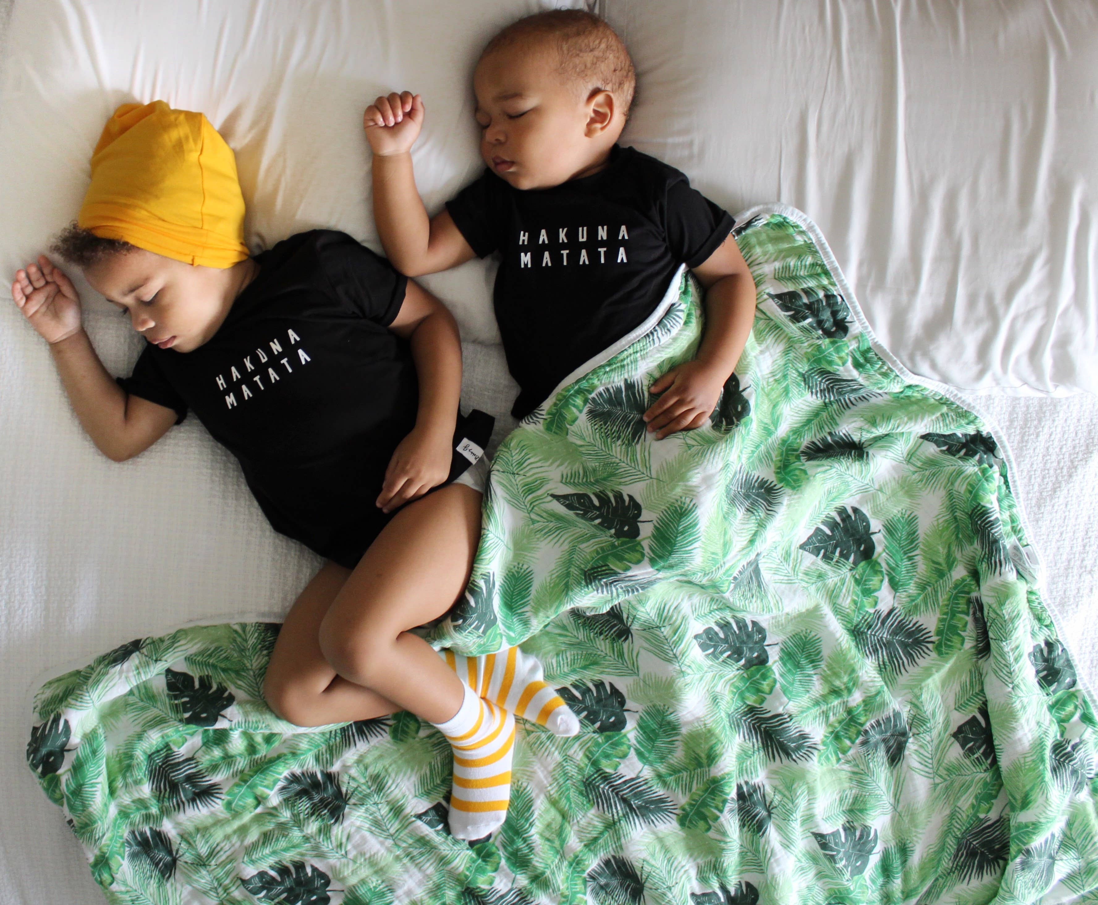 Bebe au Lait - Wholesale Bedding Blanket - Kids & Baby - Rio & Palms Classic Muslin Snuggle Blanket2