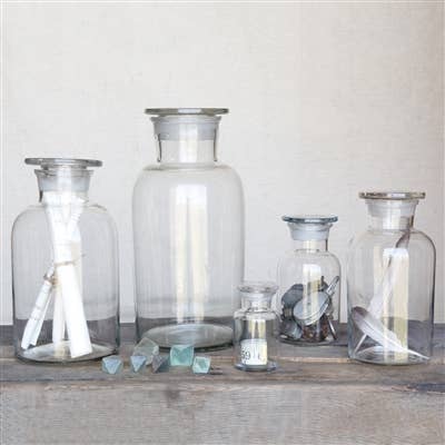 HomArt - Wholesale Decorative Jar - Pharmacy Jar with Stopper - Med - Clear