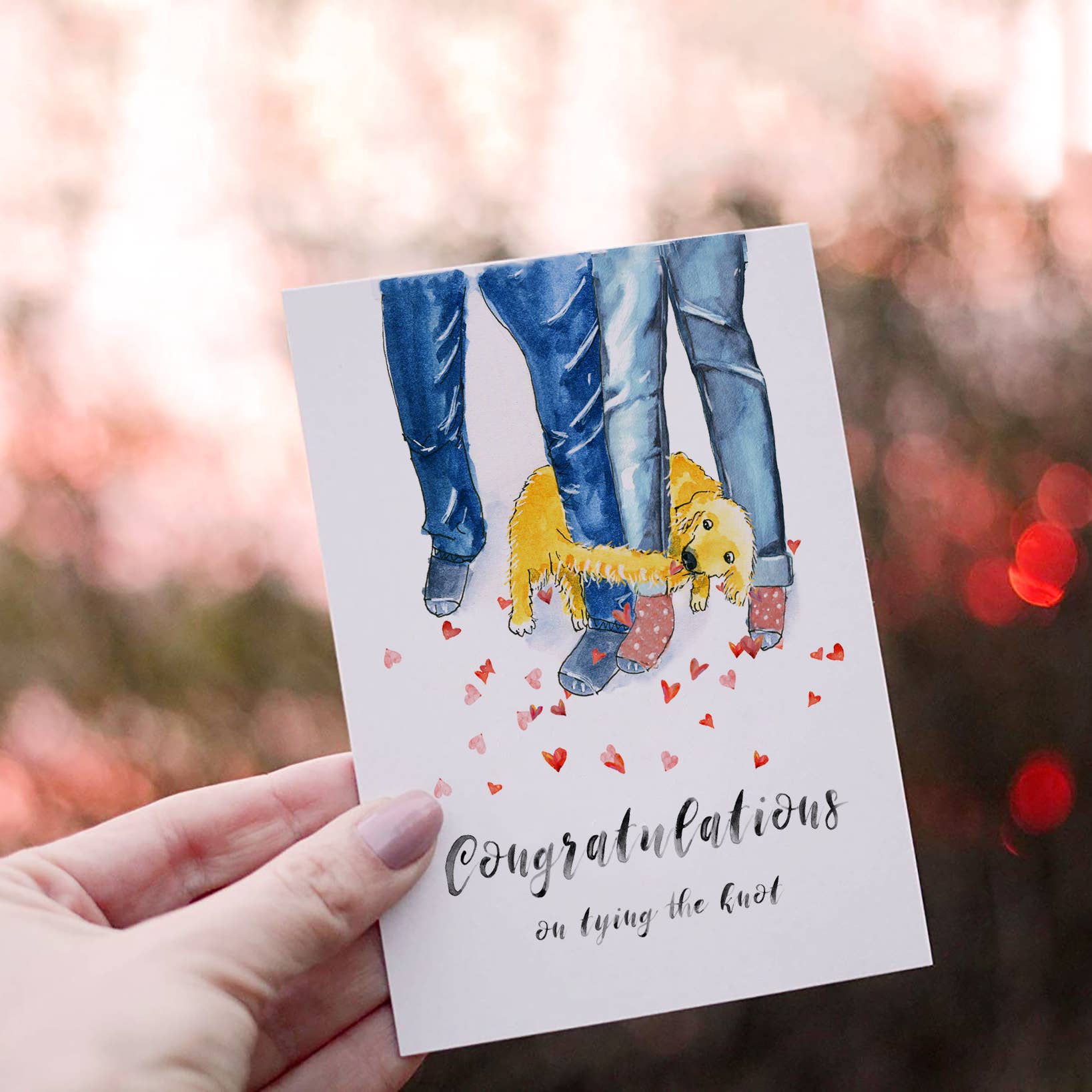 Liyana Studio – postal de casamento por atacado – Cão Dá o Nó - Cartão de Casamento Engraçado2