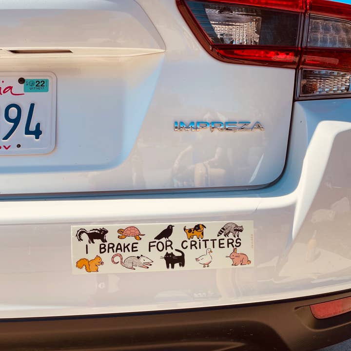 Heidiroo - Wholesale Sticker - I Brake for Critters Bumper Sticker1