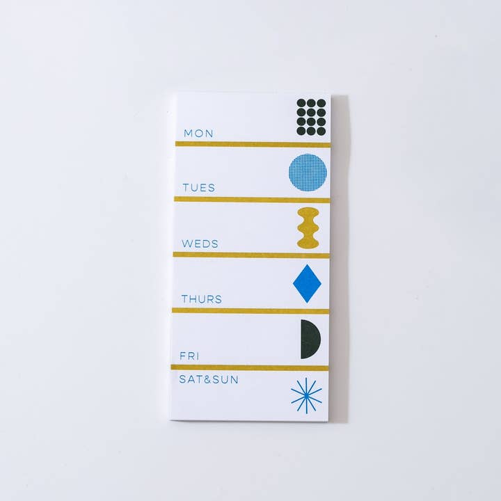 Mezzaluna Studio - Wholesale Notepad - Weekly Tall Notepad • Blue