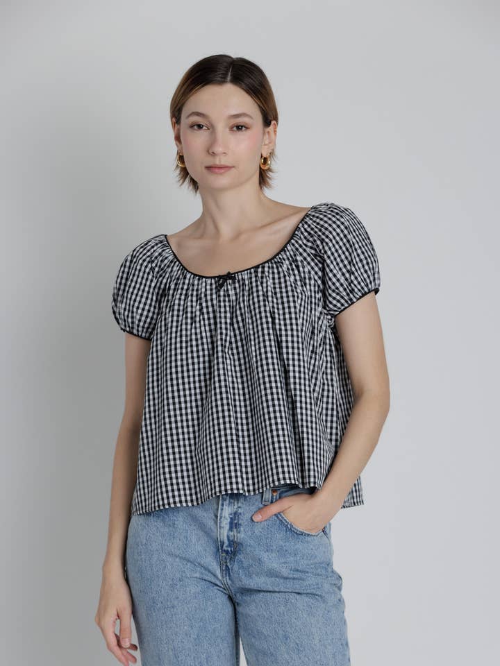 AT2409 - Vichy-babydolltopp för wholesale av Aureum