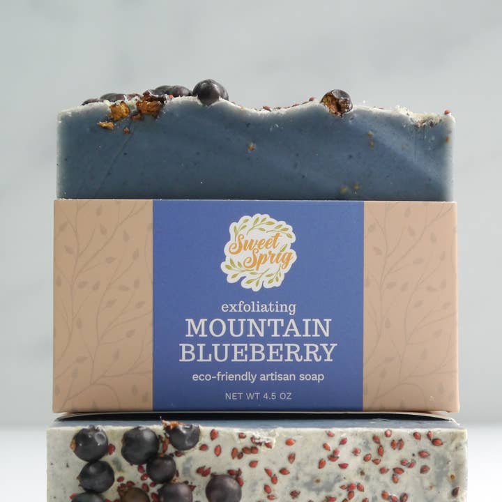 Mountain Blueberry Artisan Soap Bar for wholesale by Sweet Sprig