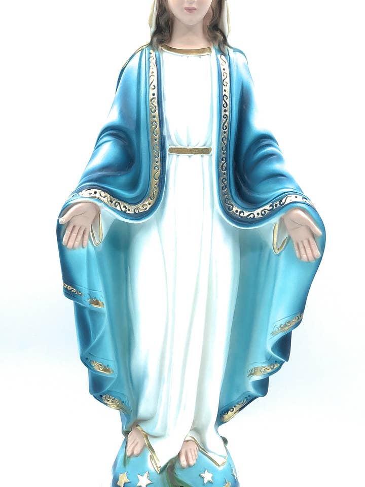 Miraculous Madonna statue 43 cm phosphorescent plaster for wholesale by Costa Articoli Religiosi