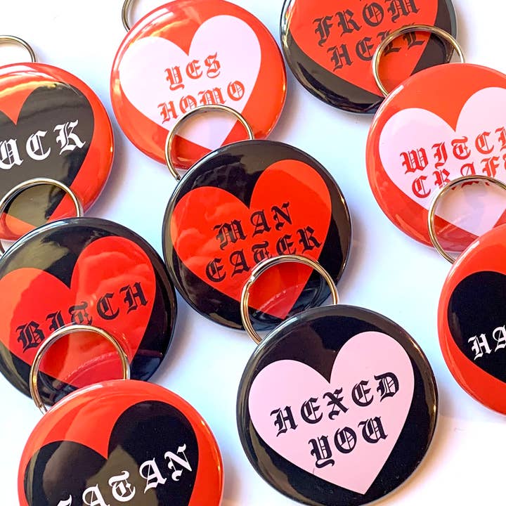 Sour Heart Keychain Bottle Opener for wholesale by Midge Blitz