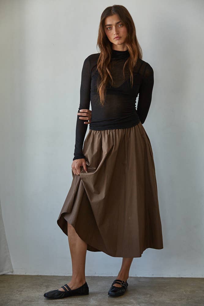 By Together - Wholesale Knit Top - Women's - L8611 | Knit Tencel Jersey Turtleneck Long Sleeve Sheer Top7