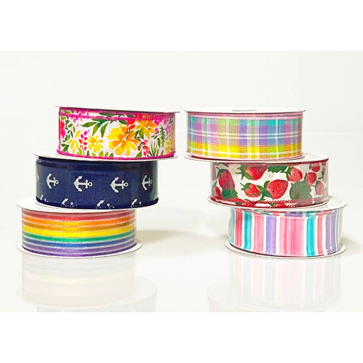 20YD - #9 Assorted Linen Spring Ribbon for wholesale by Jacobson