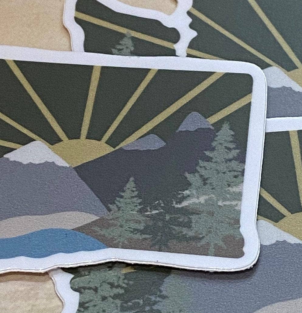 Beth Ann Erickson Designs - Wholesale Sticker - Washington State Sticker, Durable Waterbottle Sticker1