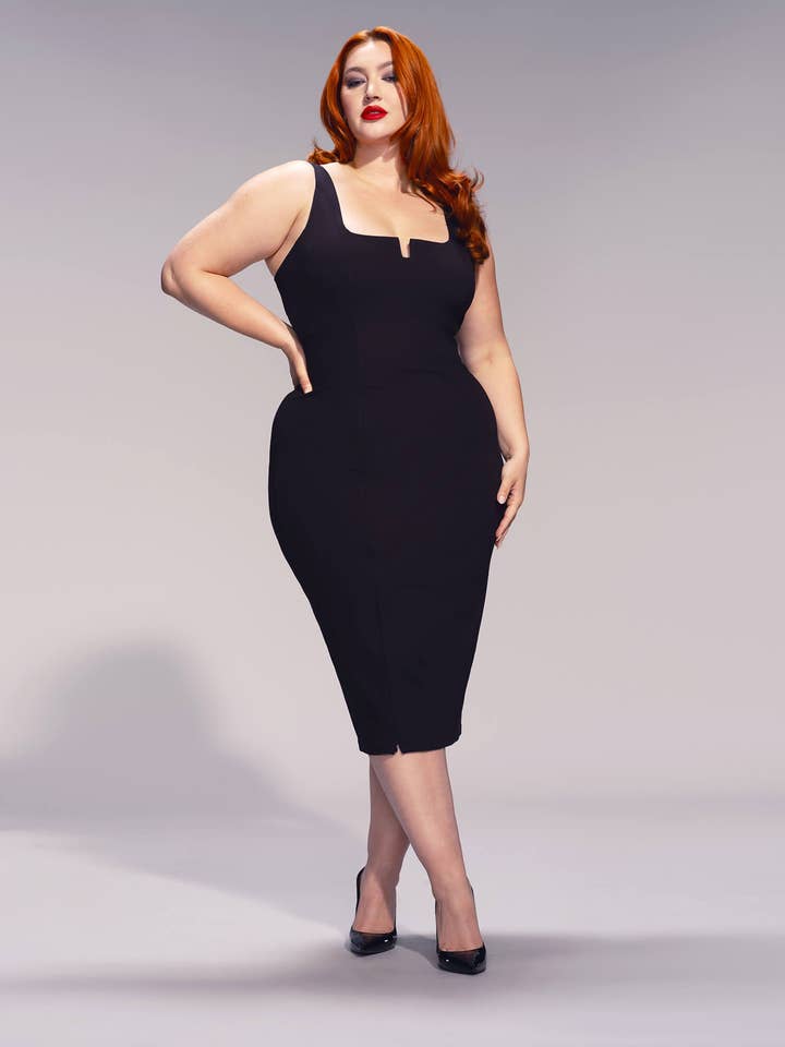 TA3 Swim - Wholesale Dress - Women's - Notchy Pencil Dress - Black