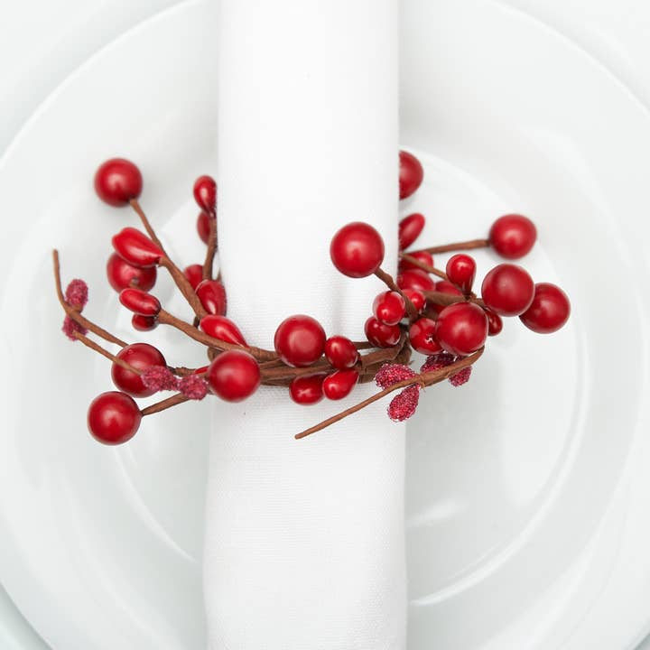 C&F Home - Wholesale Napkin Ring - Christmas Berries Wreath Napkin Ring