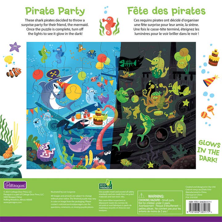 Cottage Door Press - Wholesale Puzzle - Kids - Pirate Party Glow-in-the-Dark Kids Puzzle