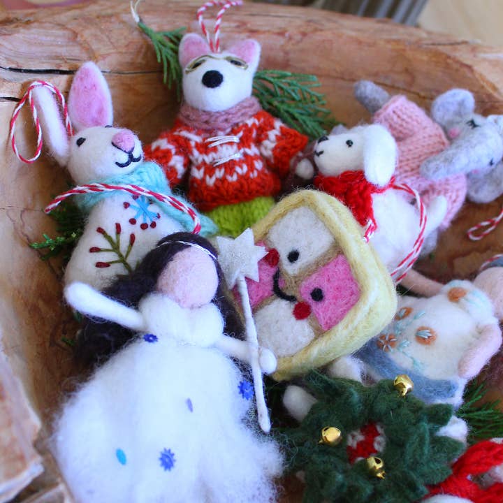 Fiona Walker England – wholesale Juldekoration – Broderad kanindekoration att hänga upp1