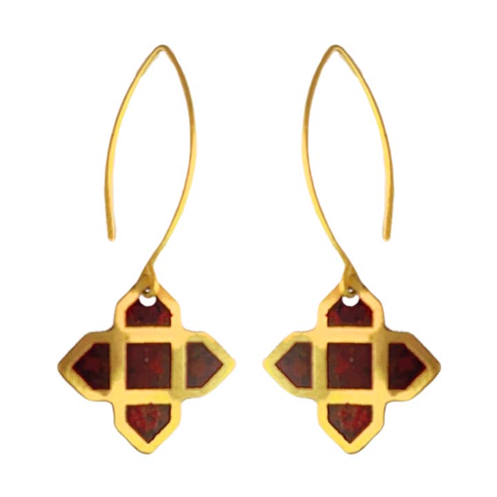 Anita Hook earrings,berry for wholesale by Daughters of the Ganges