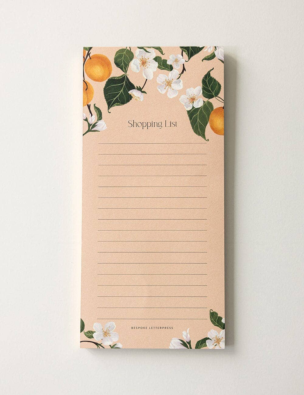 Bespoke Letterpress - Wholesale Notepad - Peaches Shopping List DL Notepad9