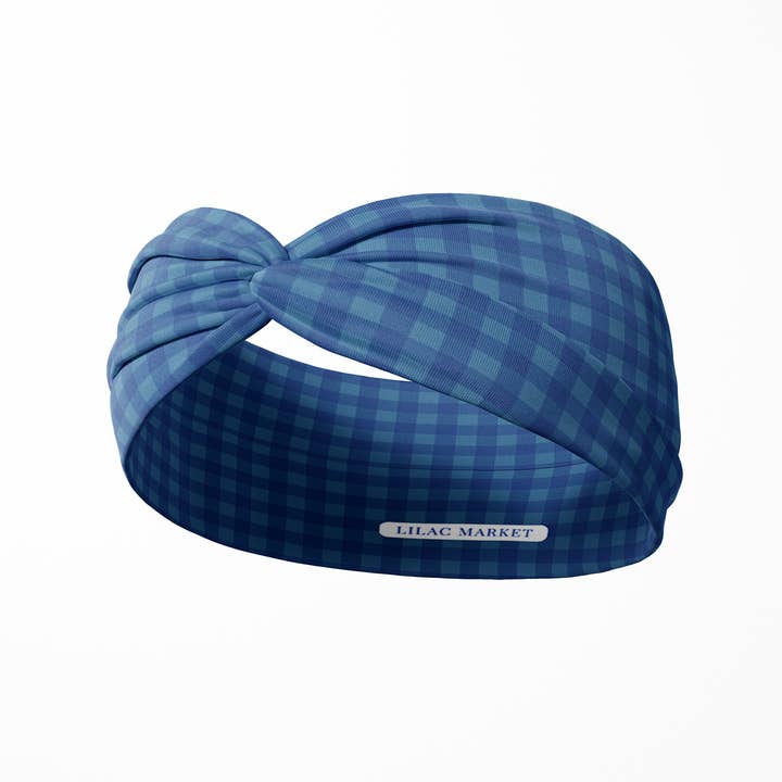Simply Gingham in Navy for wholesale by Lilac Market Headbands