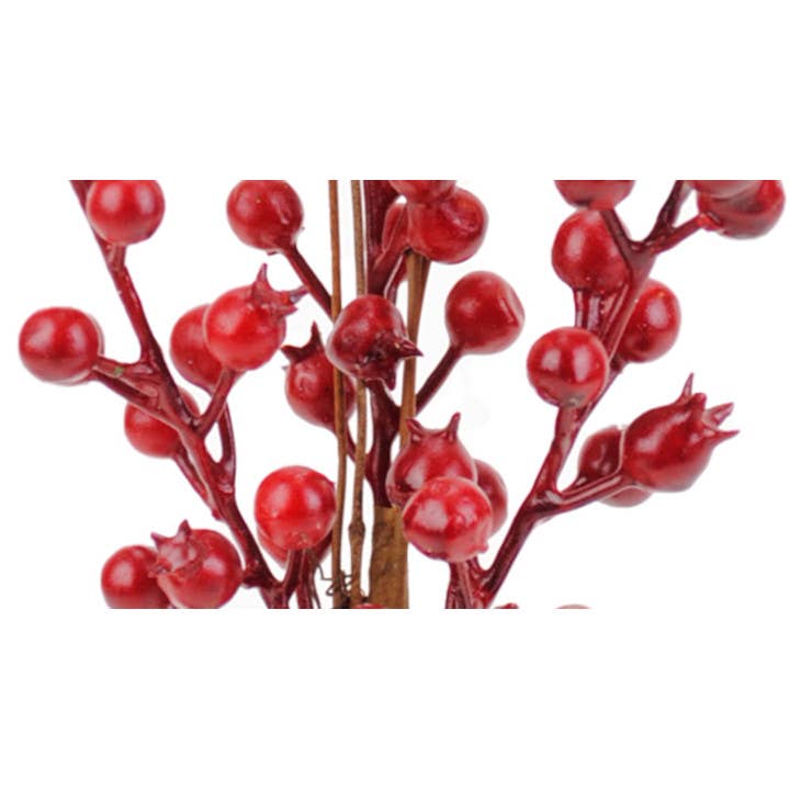 Will's Company - Wholesale Artificial Flowers - Artificial Red 'Rose Hip' Berry Pick - 11"1