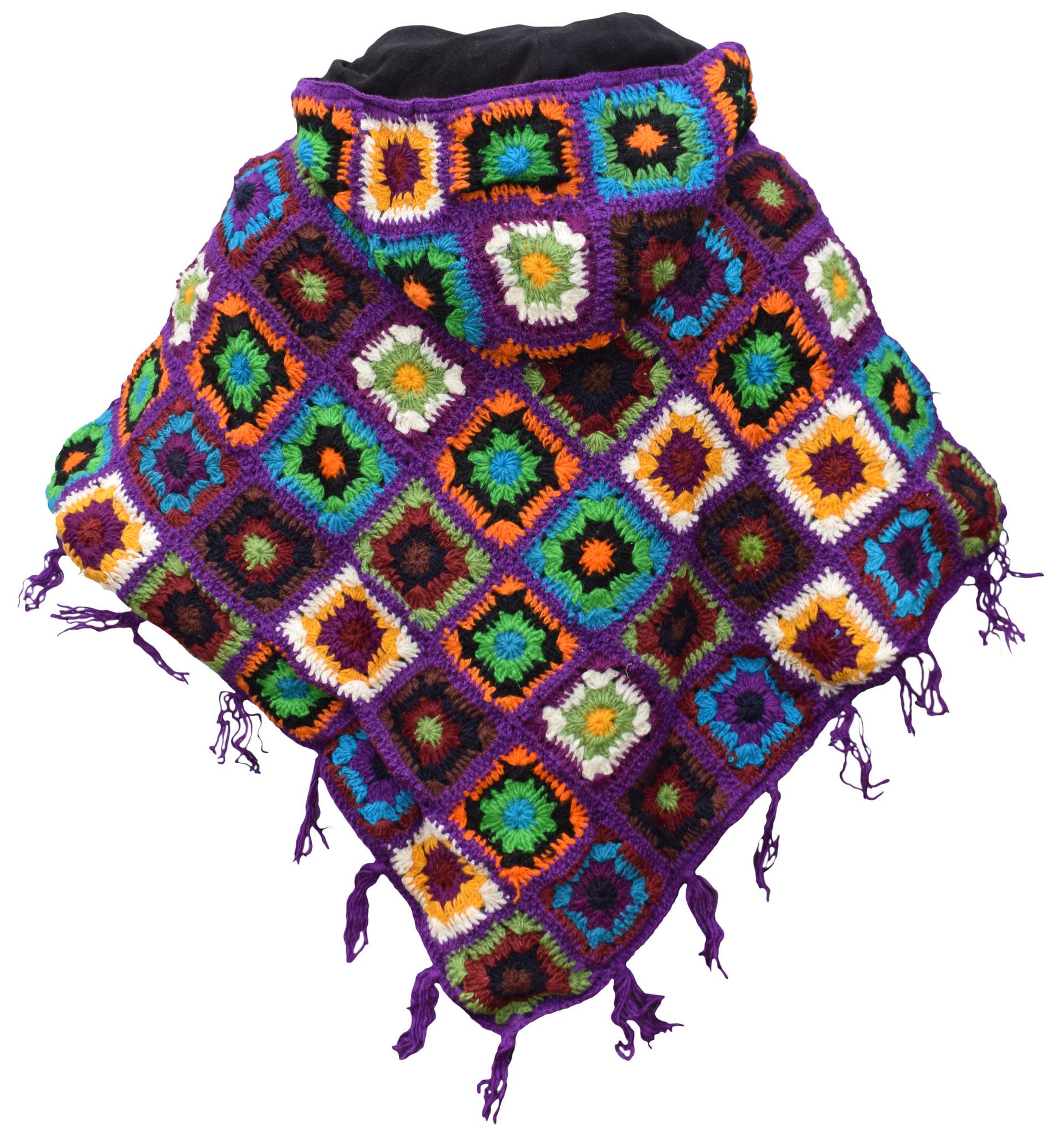 Gheri – wholesale Poncho – Women's – Crochet Fleece Lined Wool Poncho1