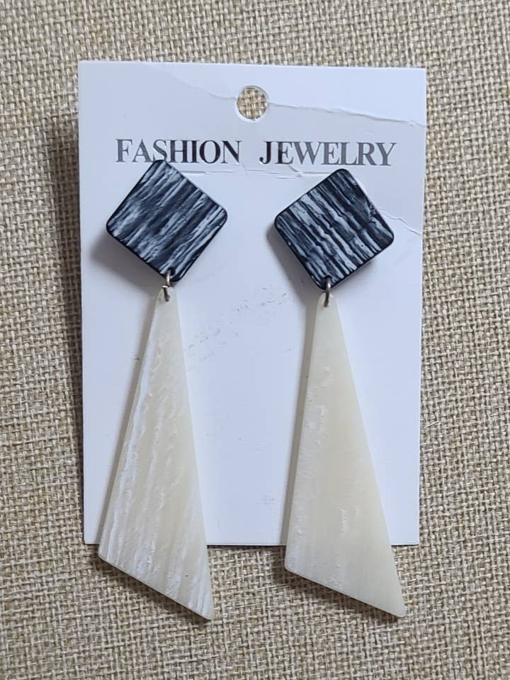 Accessories - Acrylic Triangle Drop Earrings (TYX05) for wholesale by La Mar