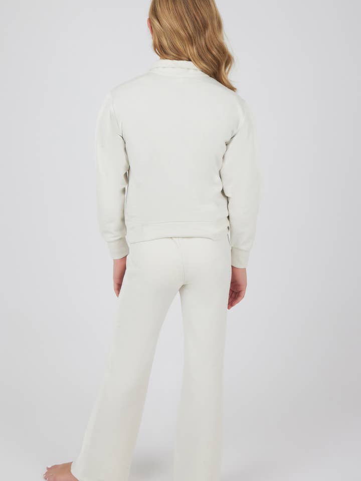 90 Degree by Reflex & Yogalicious - Wholesale Lounge Set - Kids - Girls Confetti Half Zip Pullover and Flare Set3