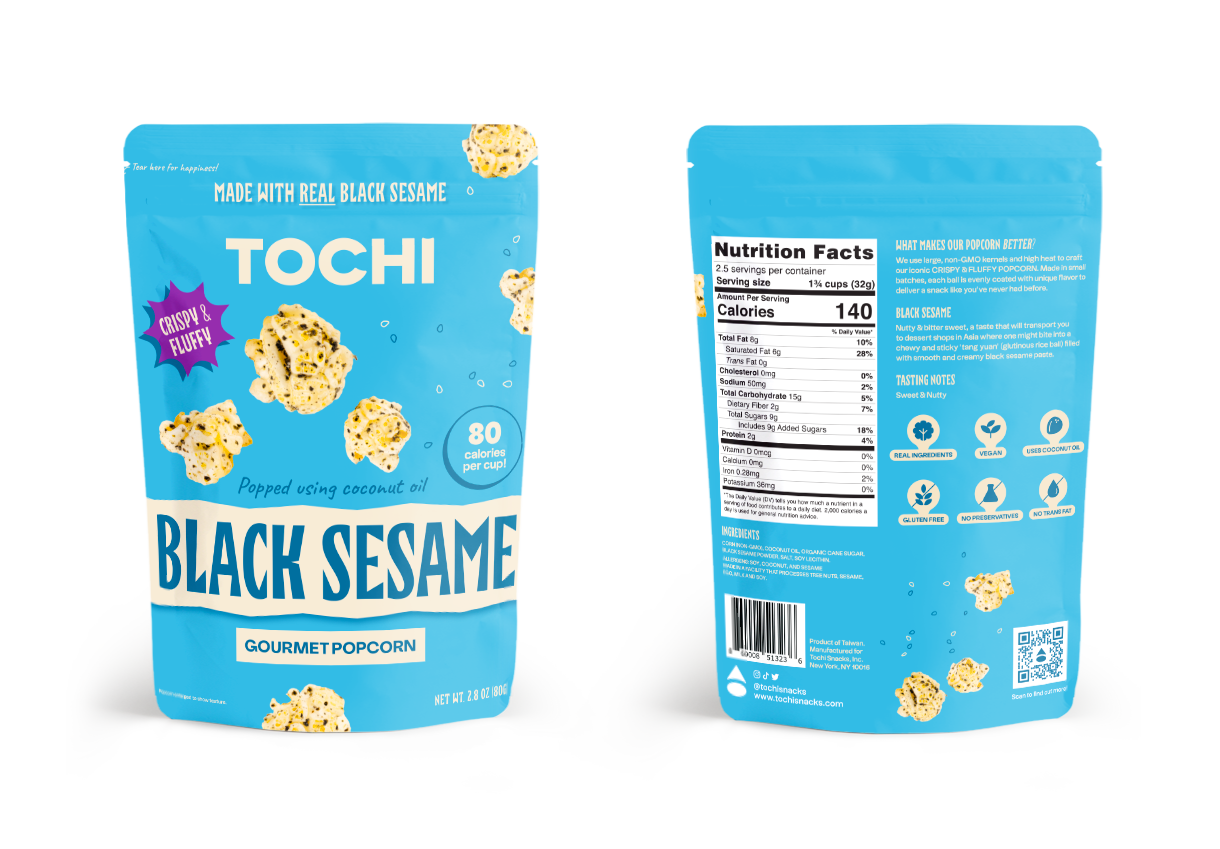 Tochi Snacks – Großhandel Popcorn – Schwarzer Sesam Popcorn1