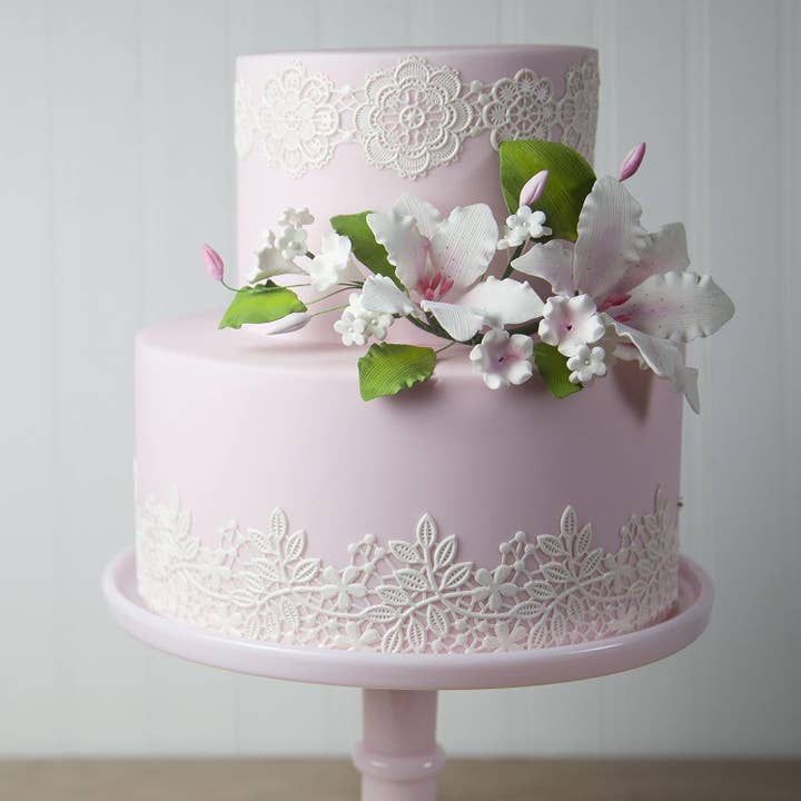 Global Sugar Art - Wholesale Craft Tool - Global Sugar Art Blossoms & Vines Silicone Lace Mat for Cake Decorating, by Global Sugar Art1