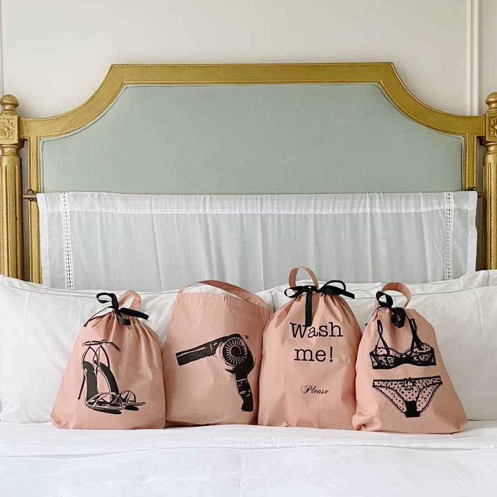 Bag-all Europe - Wholesale Lingerie Set - Women's - Lingerie Bag, Travel, Polkadot – Pink/Blush3