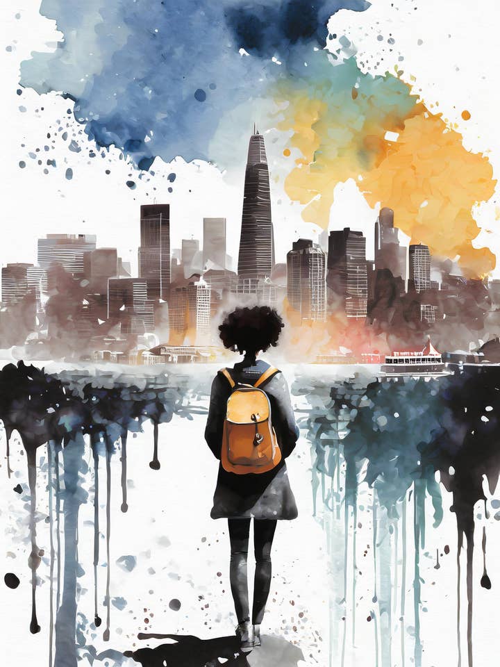 Biglietto di auguri BG Traveler Bayview-Hunters Point Fine Art per la vendita all'ingrosso da parte di Blacartistry