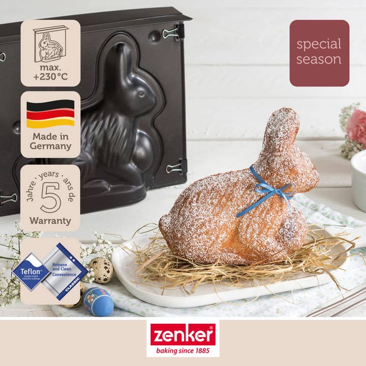 Zenker – wholesale Cake tin – Zenker Easter Bunny 600ml 3D Cake Mould