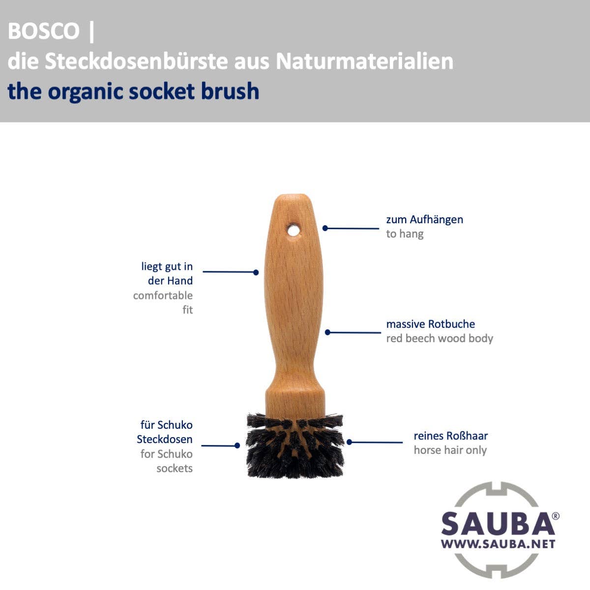 SAUBA Innovations - Vente Brosses de nettoyage - Brosse électrique en bois BOSCO4