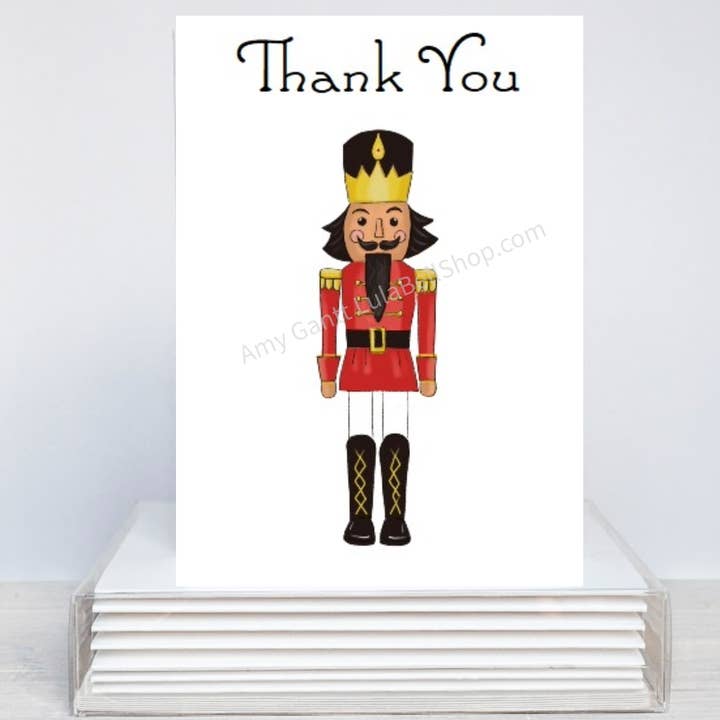 Thank You - Red Nutcracker Boxed Note Cards for wholesale by Lula Bell Cards and Gifts