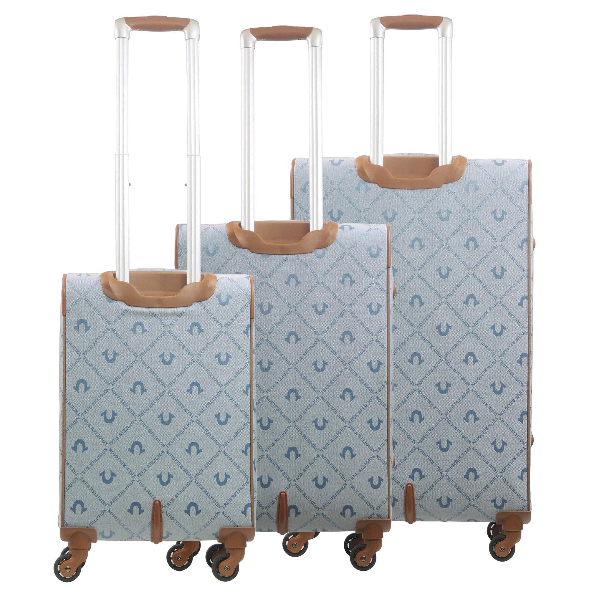 True Religion - Wholesale Luggage - True Religion Soft Sided 3 pc spinner Luggage Set, DENIM2