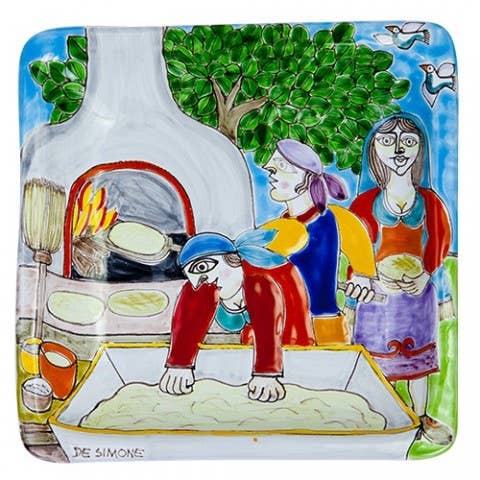Quadratischer Teller 24x24 DS 20 Brotvorbereitung für den Großhandel von Ceramiche De Simone