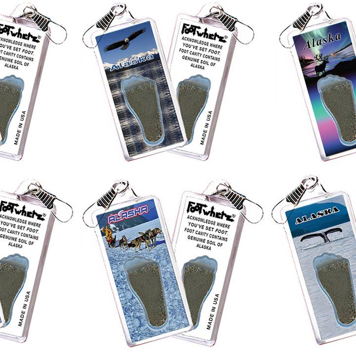 Alaska FootWhere® Souvenir Lynlås-Trækker. 72 stykker/ 6 forskellige stilarter. for engroshandel hos FootWhere- USA Group, Inc.