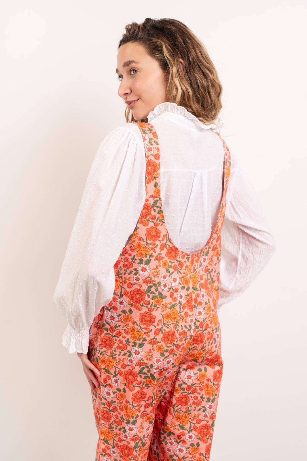MindTraveler - Vente Salopette – femme - Salopette Nina Fleurs Orange5