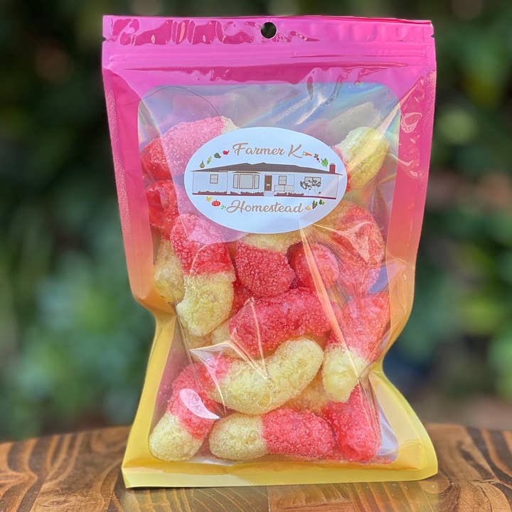 Peach Puffs gefriergetrocknete Süßigkeiten - 1,25 Unzen für den Großhandel von Farmer K Homestead