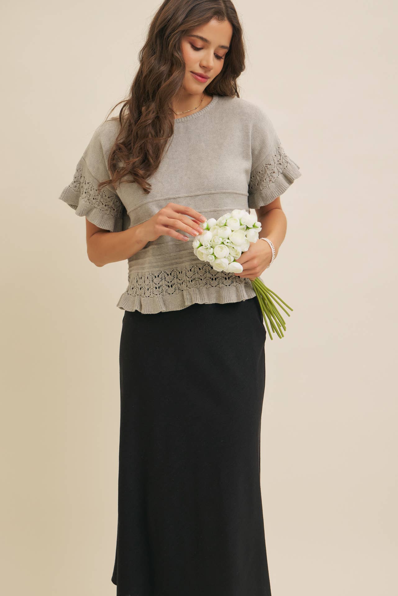 in february - Wholesale Skirt - Women's - VISCOSE LINEN BLEND BIAS CUT MAXI SKIRT WITH LINING23