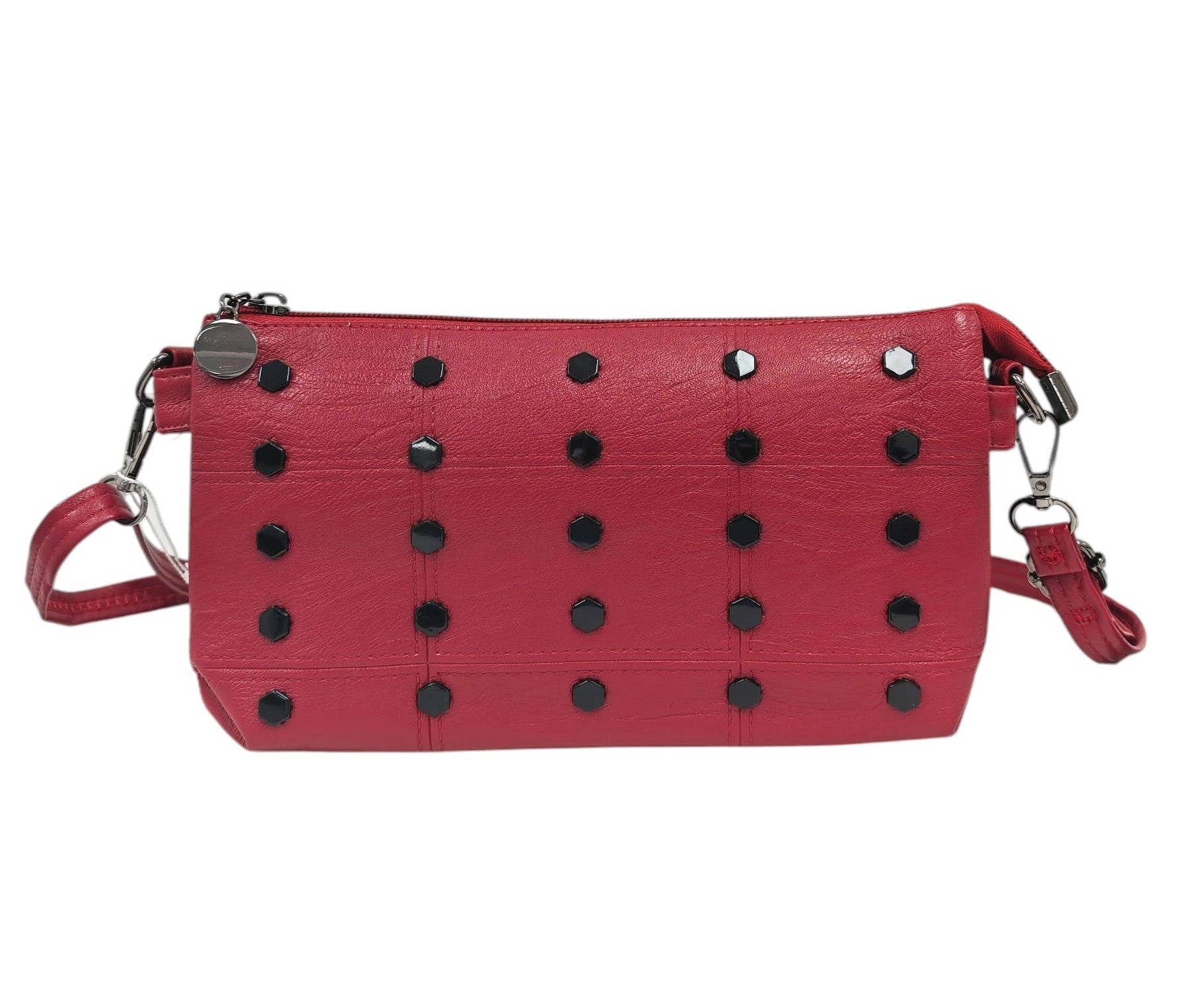 Superbia - Wholesale Crossbody Bag - Women's - Soft Pu Studs 2 Compartment Cross Body Bag Shoulder Bag5