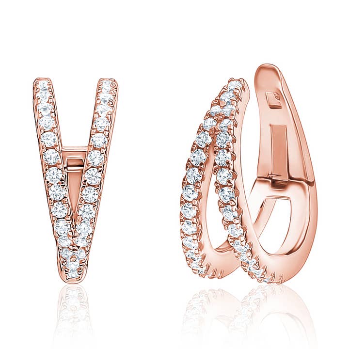 Créoles conques Huggie en argent sterling effilées pour la vente par Massete