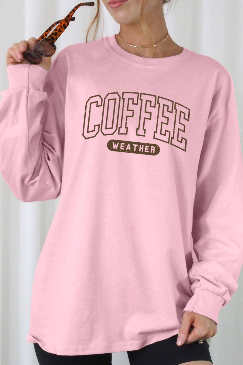 COLORBEAR – wholesale T-shirt (graphic) – women's – Coffee Weather Graphic Plus Long Sleeve Tee4
