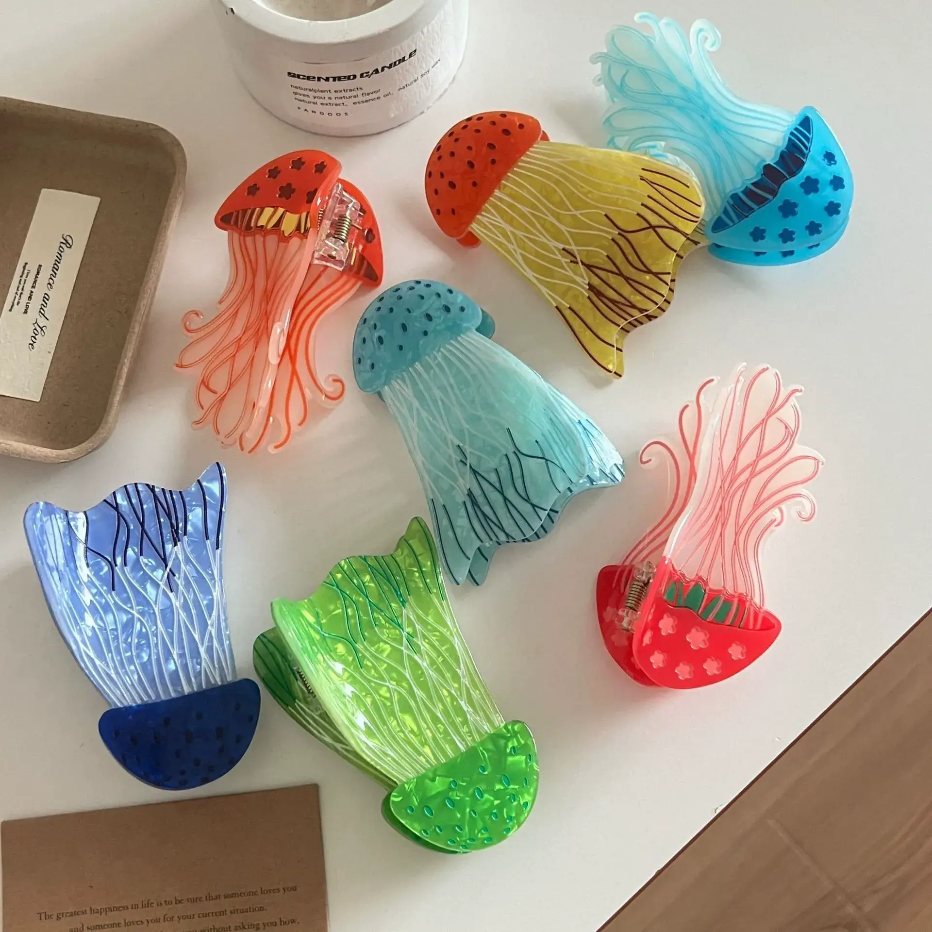 Otterware - Wholesale Hair Clip - Women's - Whimsical Acrylic Jellyfish Hair Claw Clips | Starry Ocean S4