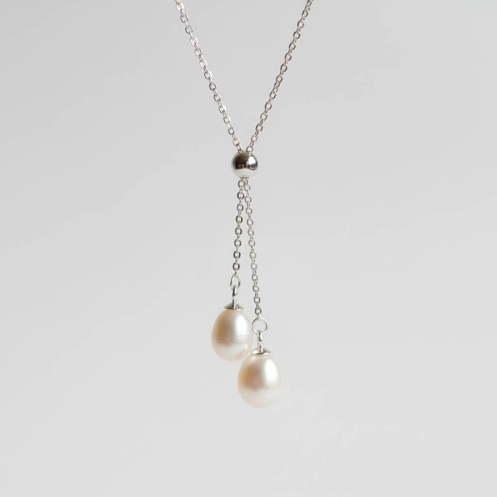 iBijoux - Venta al por mayor Collares con colgantes/abalorios - Collar colgante de perlas de agua dulce en plata de ley (1N05c)4