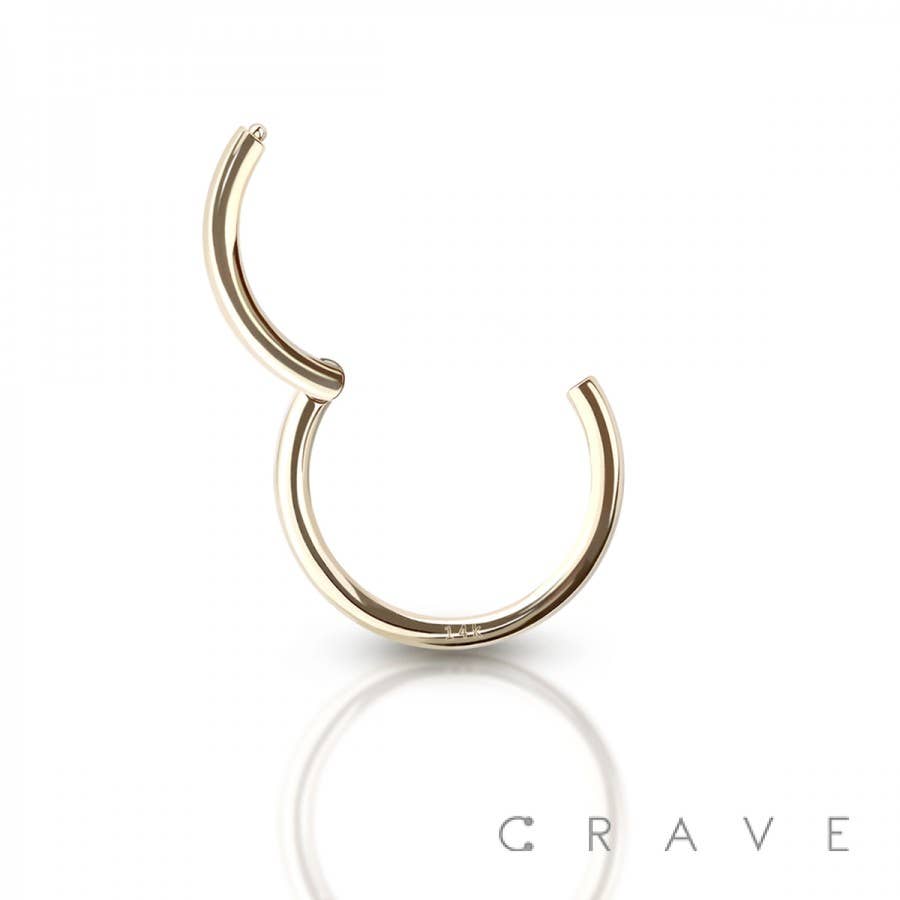 CRAVE - Vente Boucles d'oreille uniques - BAGUE SEGMENT À CHARNIÈRE EN OR 14 CARATS (SEPTUM, HÉLICE, TRAGUS, CAPTIF)3