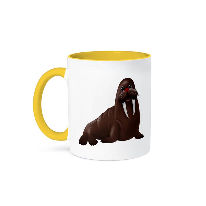 3dRose - Wholesale Coffee Mug - 3dRose, Cute Brown Walrus Illustration, Mug