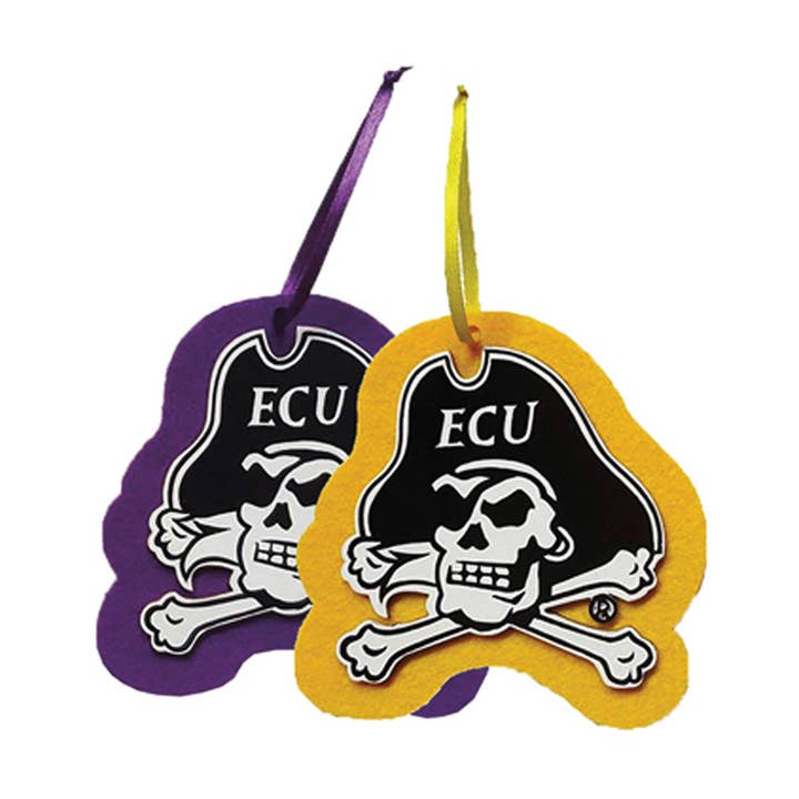 4.25” ECU Logo Ornament, 2 asst. for wholesale by Santa’s Workshop Inc.