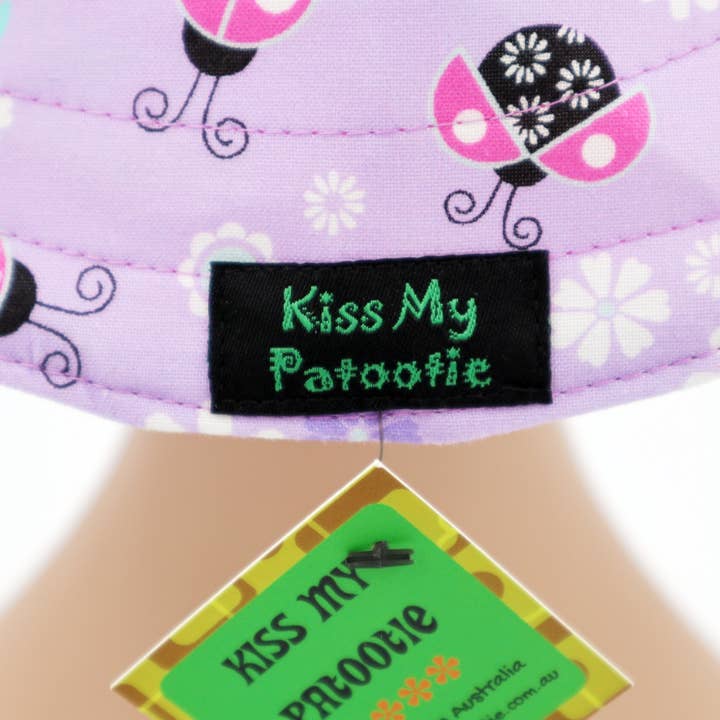 Kiss My Patootie – wholesale Bucket Hat - Dam – Vändbar solhatt - storlek dam och flicka - fjäril, nyckelpiga4