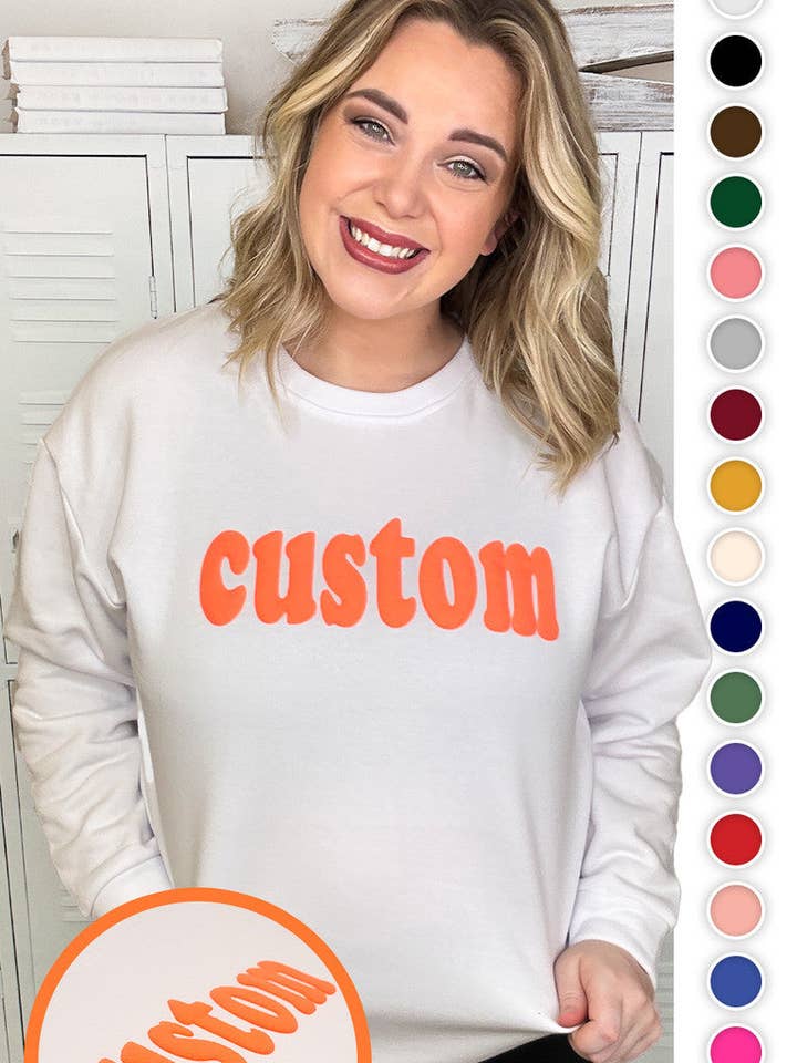 Custom Magic Puff Sweatshirt for wholesale by Sugar Stitch